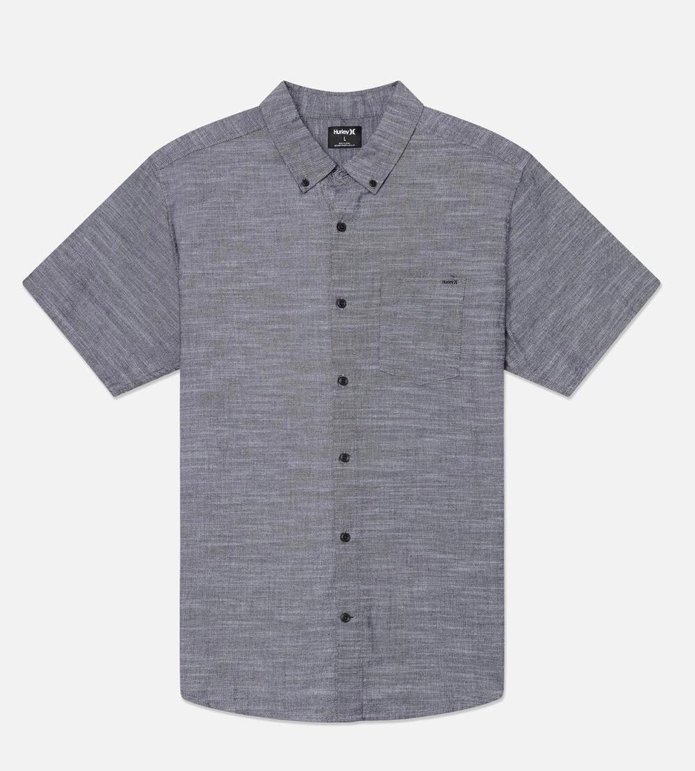 Hurley Icon Stretch Button Up Shirt Men’s Large NWT Black Casual